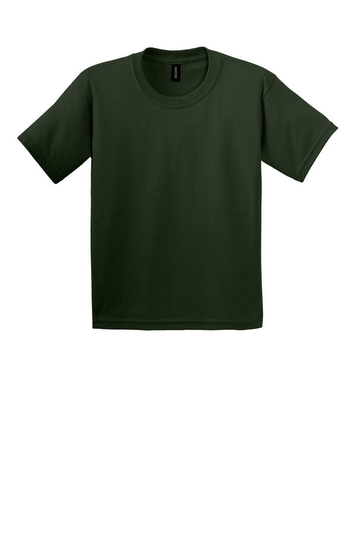 Front View of Forest Gildan - Youth Ultra Cotton 100% US Cotton T-Shirt. 2000B