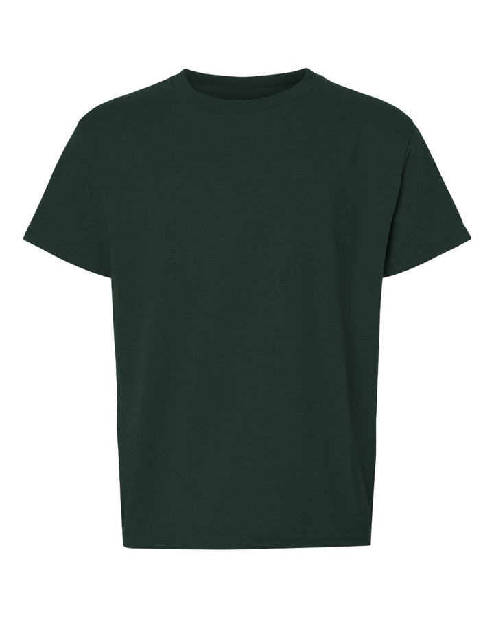 Front View of Forest Green DryBlend® Youth T-Shirt - 8000B