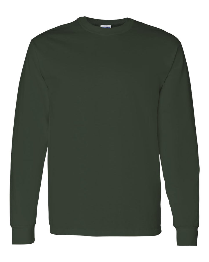 Front View of Forest Heavy Cotton™ Long Sleeve T-Shirt - 5400