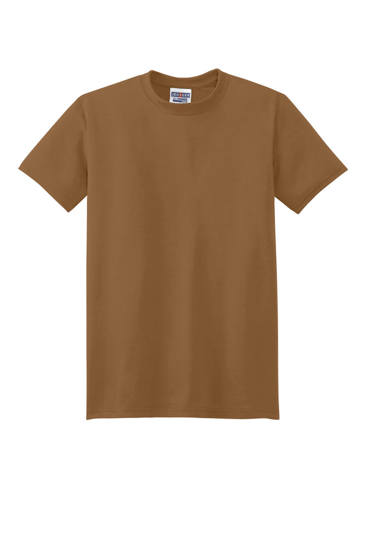 Front View of GldnPecan Jerzees Dri-Power 100% Polyester T-Shirt. 21M