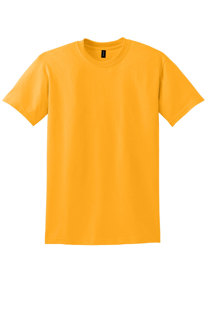 Front View of Gold Gildan DryBlend 50 Cotton/50 Poly T-Shirt. 8000