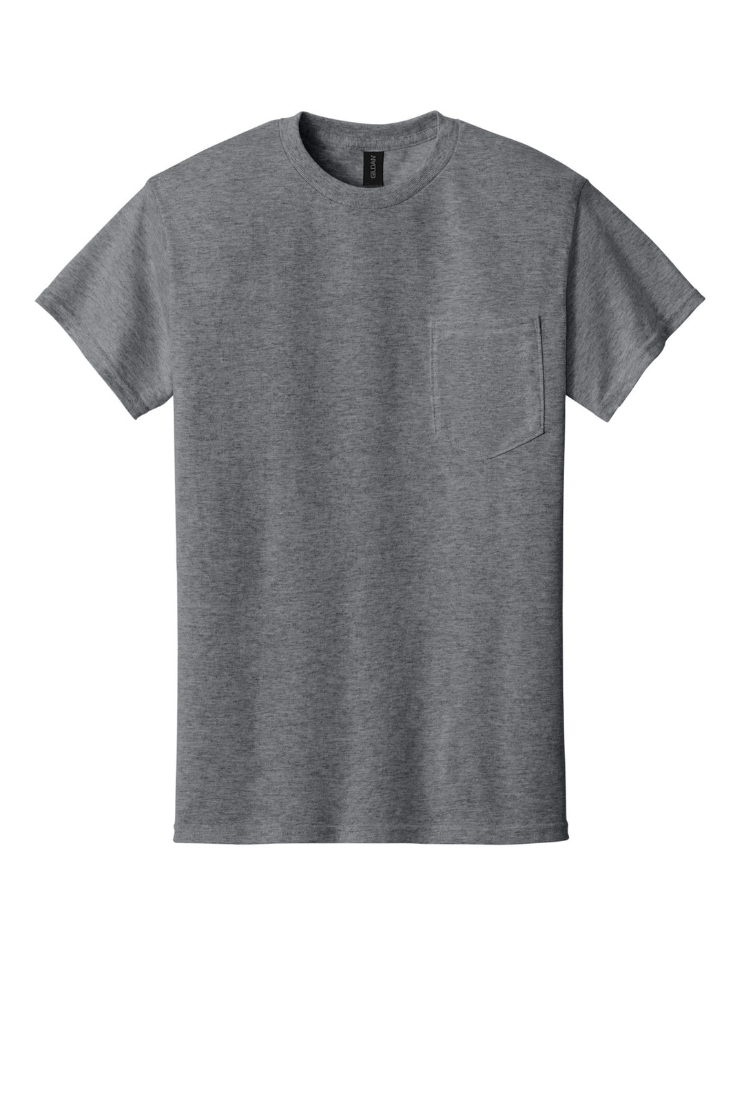 Front View of GphHeather Gildan - DryBlend 50 Cotton/50 Poly Pocket T-Shirt. 8300