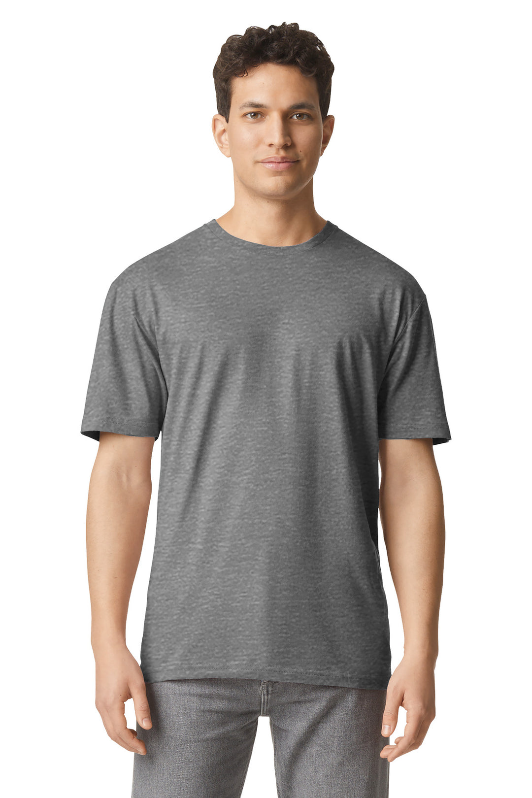 Front View of GphHeather Gildan Light Cotton Tee 3000