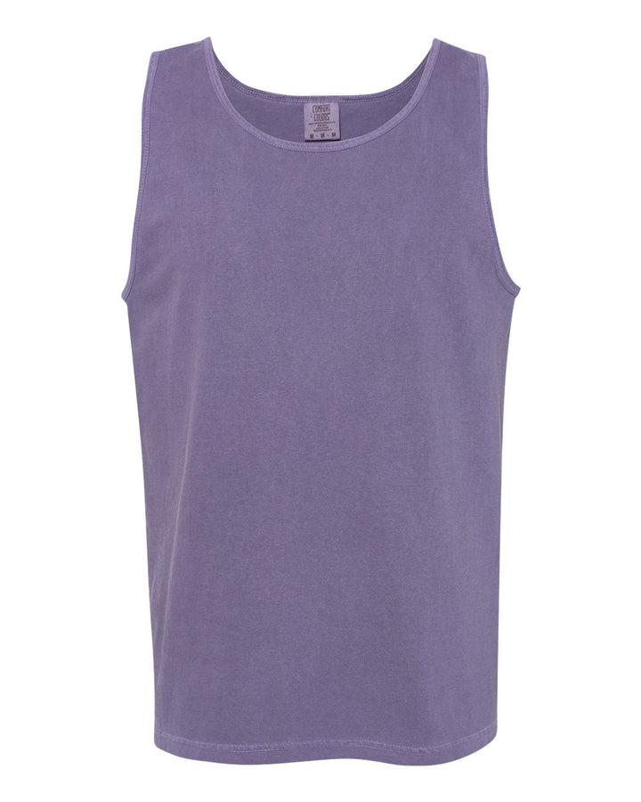 Front View of Grape Garment-Dyed Heavyweight Tank Top - 9360
