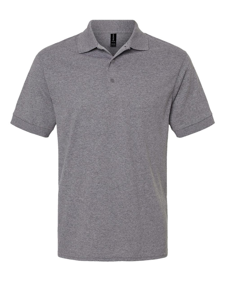 Front View of Graphite Heather DryBlend® Jersey Polo - 8800