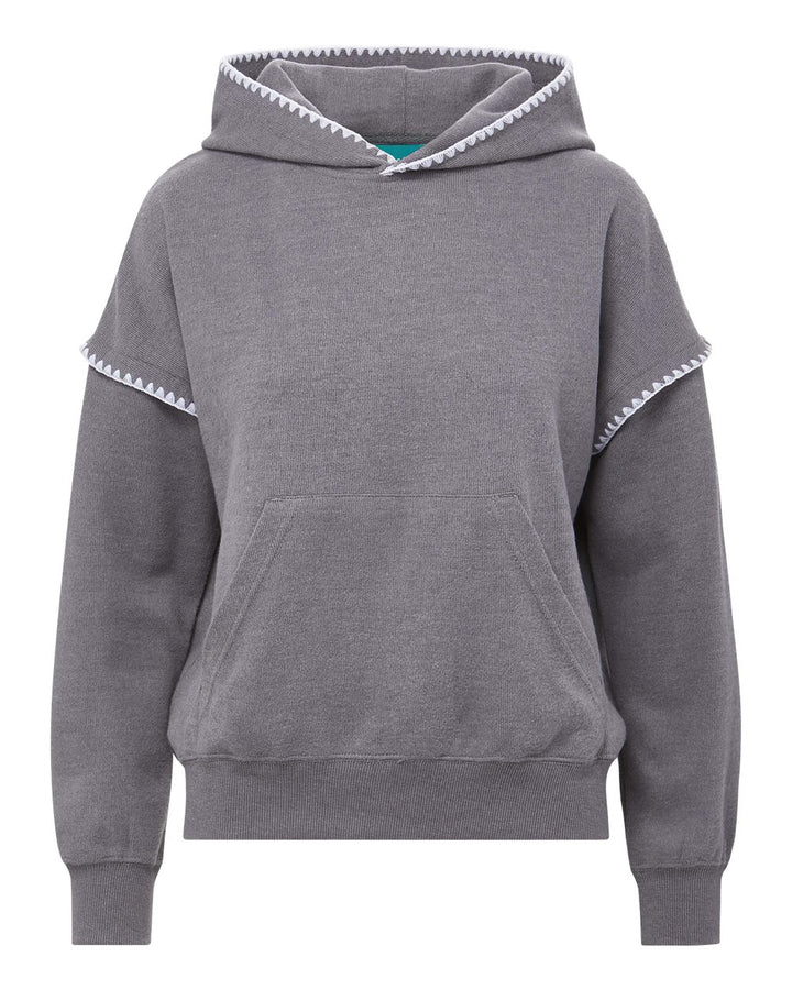 Front View of Graphite Women's Mood & Vibe™ Teegan Crafty Hooded Sweatshirt - W25115