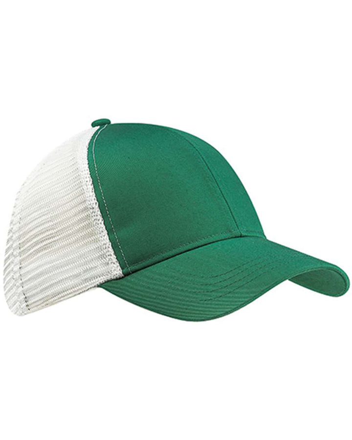 Front View of Green/ White Eco Trucker Cap - EC7070