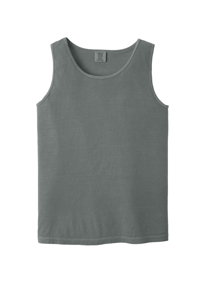 Front View of Grey COMFORT COLORS Heavyweight Ring Spun Tank Top. 9360