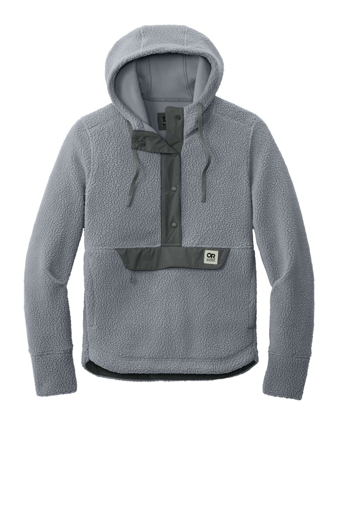 Front View of Grey LIMITED EDITION Outdoor Research Women's Packwood Fleece Pullover Hoodie OR322268