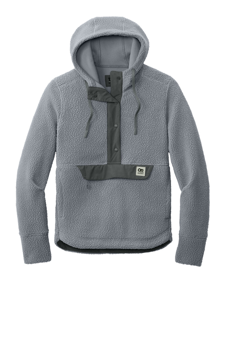 Front View of Grey LIMITED EDITION Outdoor Research Women's Packwood Fleece Pullover Hoodie OR322268