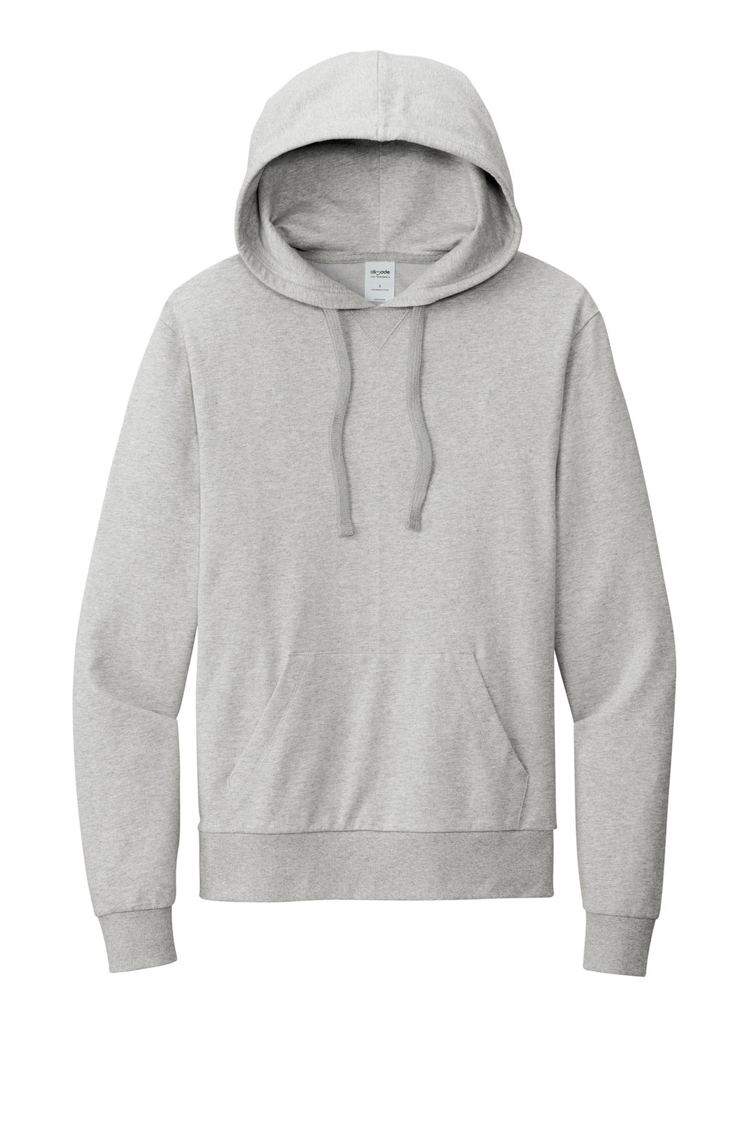 Front View of GrntGryHtr Allmade Unisex Organic French Terry Pullover Hoodie AL4000