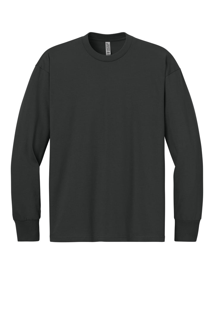 Front View of GrphBlack Next Level Apparel Heavyweight Long Sleeve Tee NL7211