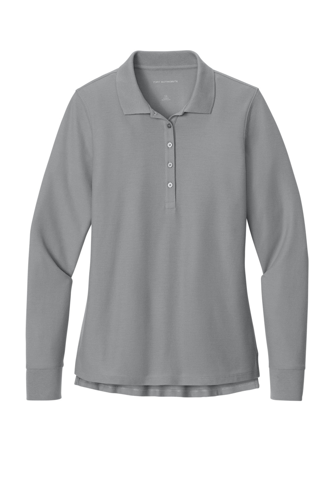 Front View of GustyGrey Port Authority Women's Wearever Signature Pique Long Sleeve Polo LK200LS
