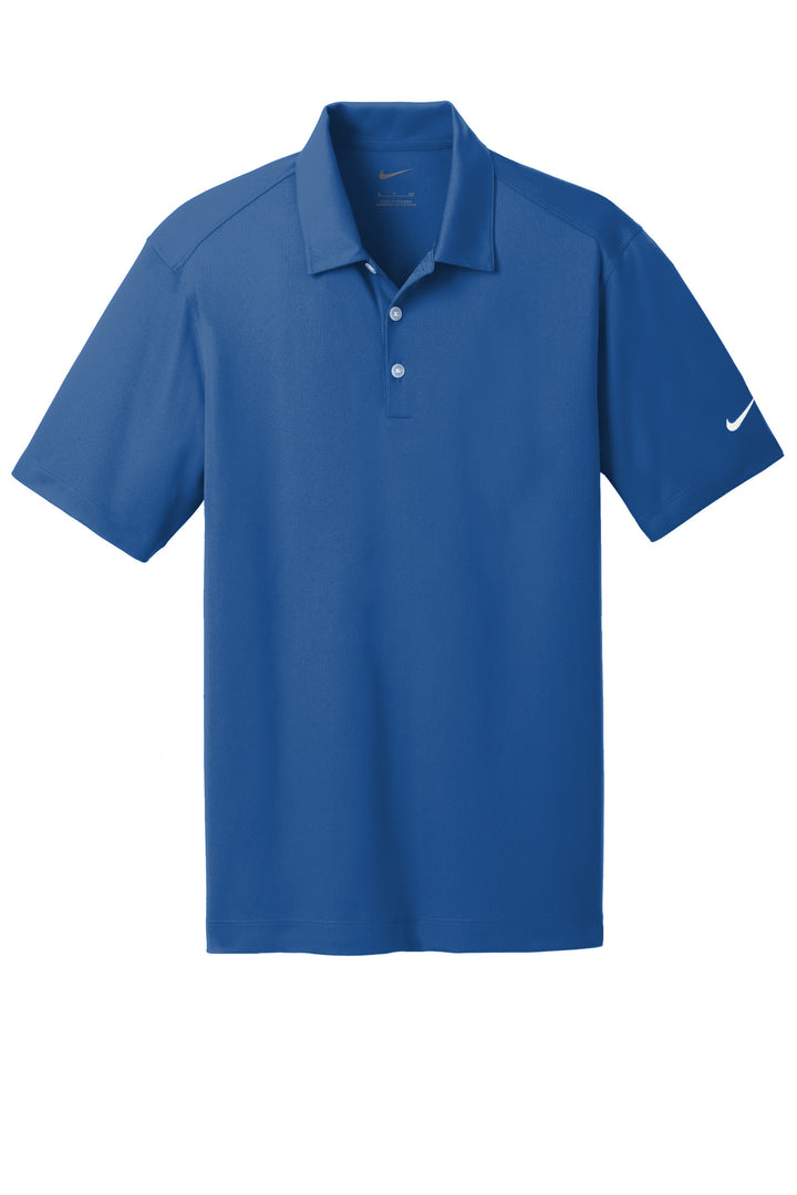 Front View of Gym Blue Nike Dri-FIT Vertical Mesh Polo. 637167