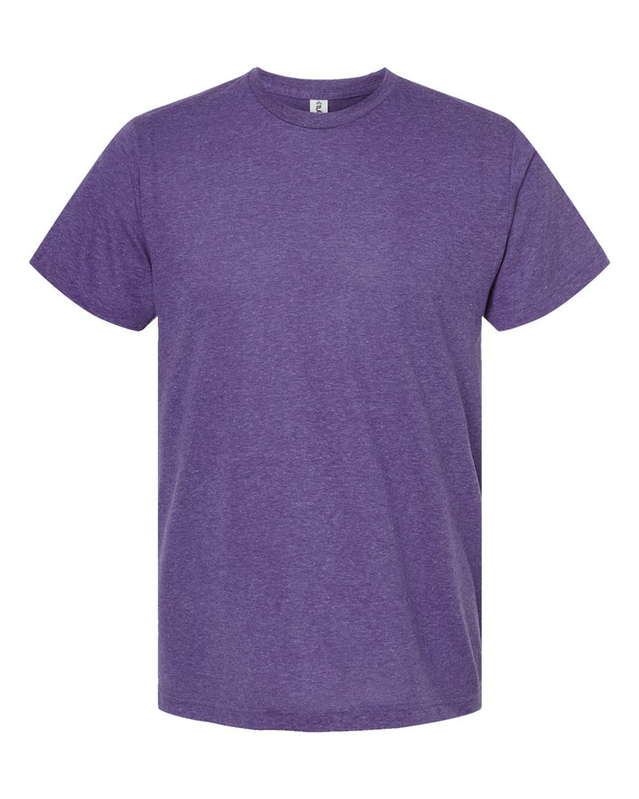 Front View of Heather Purple Poly-Rich T-Shirt - 241