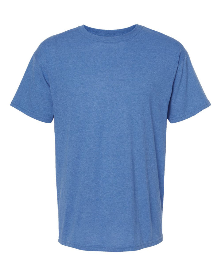 Front View of Heather Royal Gold Soft Touch T-Shirt - 4800