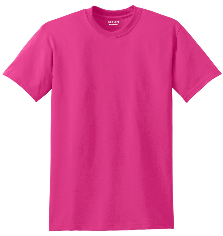 Front View of Heliconia Gildan DryBlend 50 Cotton/50 Poly T-Shirt. 8000