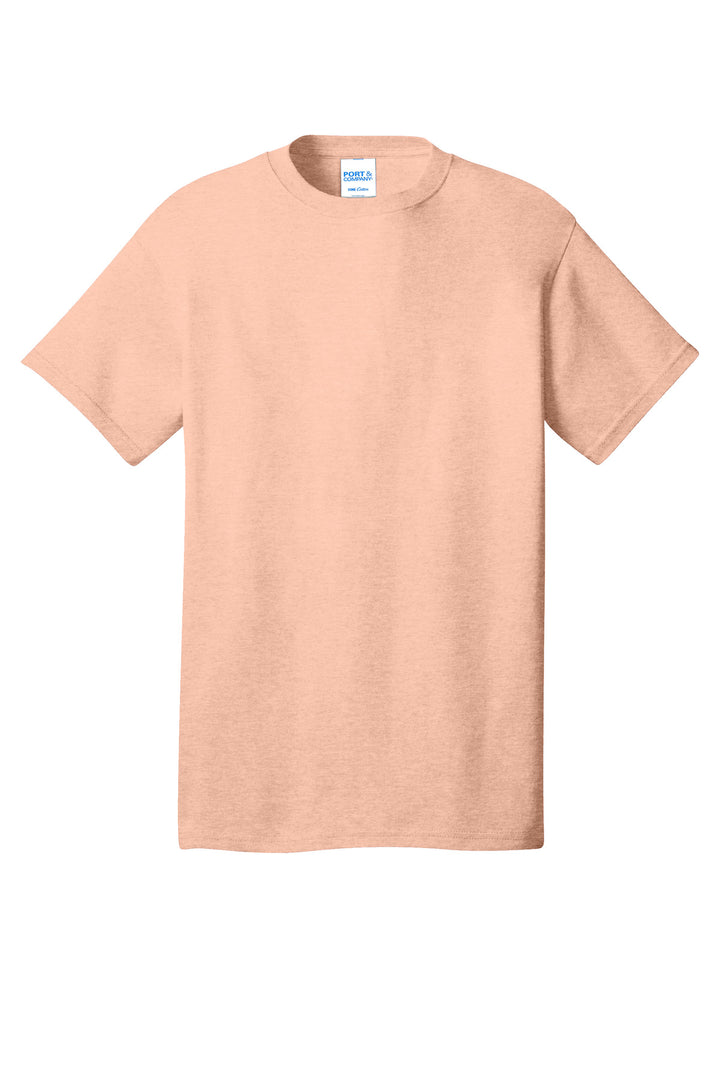 Front View of HtdDstyPch Port & Company - Core Cotton Tee. PC54