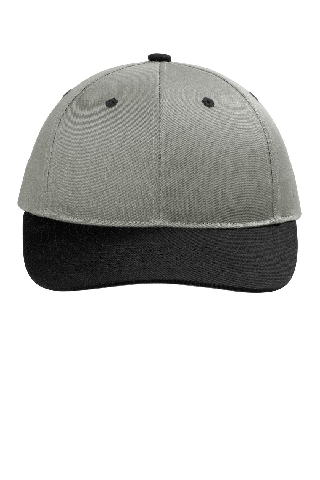 Front View of HtGrey/Blk Port Authority Snapback Cap C408