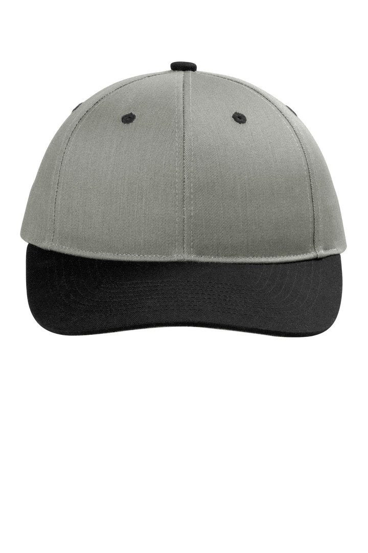 Front View of HtGrey/Blk Port Authority Snapback Cap C408