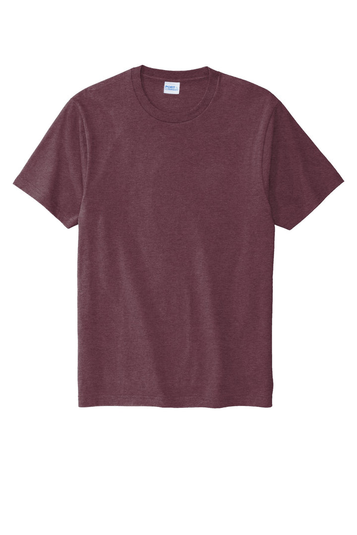 Front View of Hthr Ath Mroon Port & Company Bouncer Tee PC600