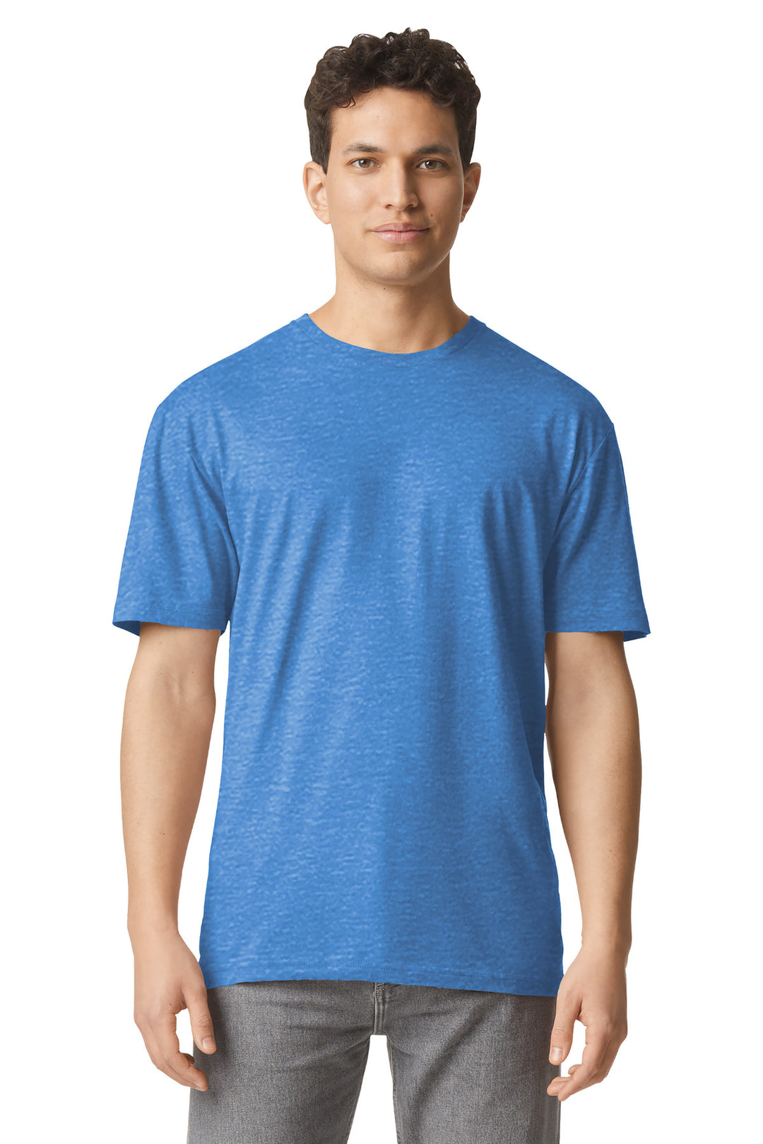 Front View of HthrRoyal Gildan Light Cotton Tee 3000