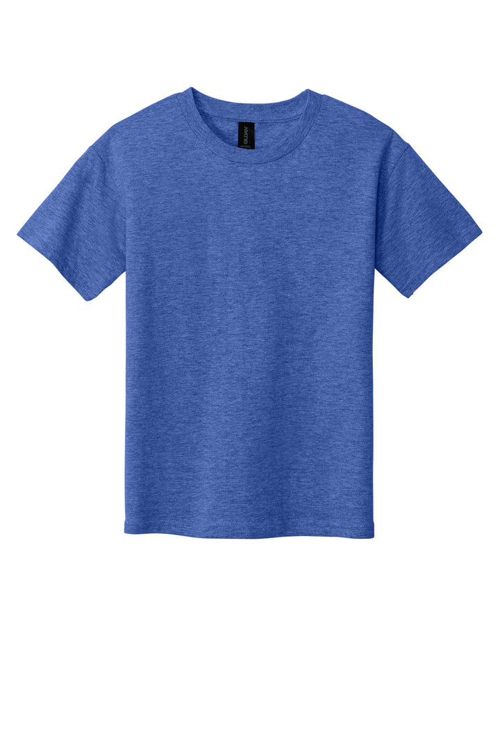 Front View of HthrRoyal Gildan Youth Softstyle T-Shirt 64000B