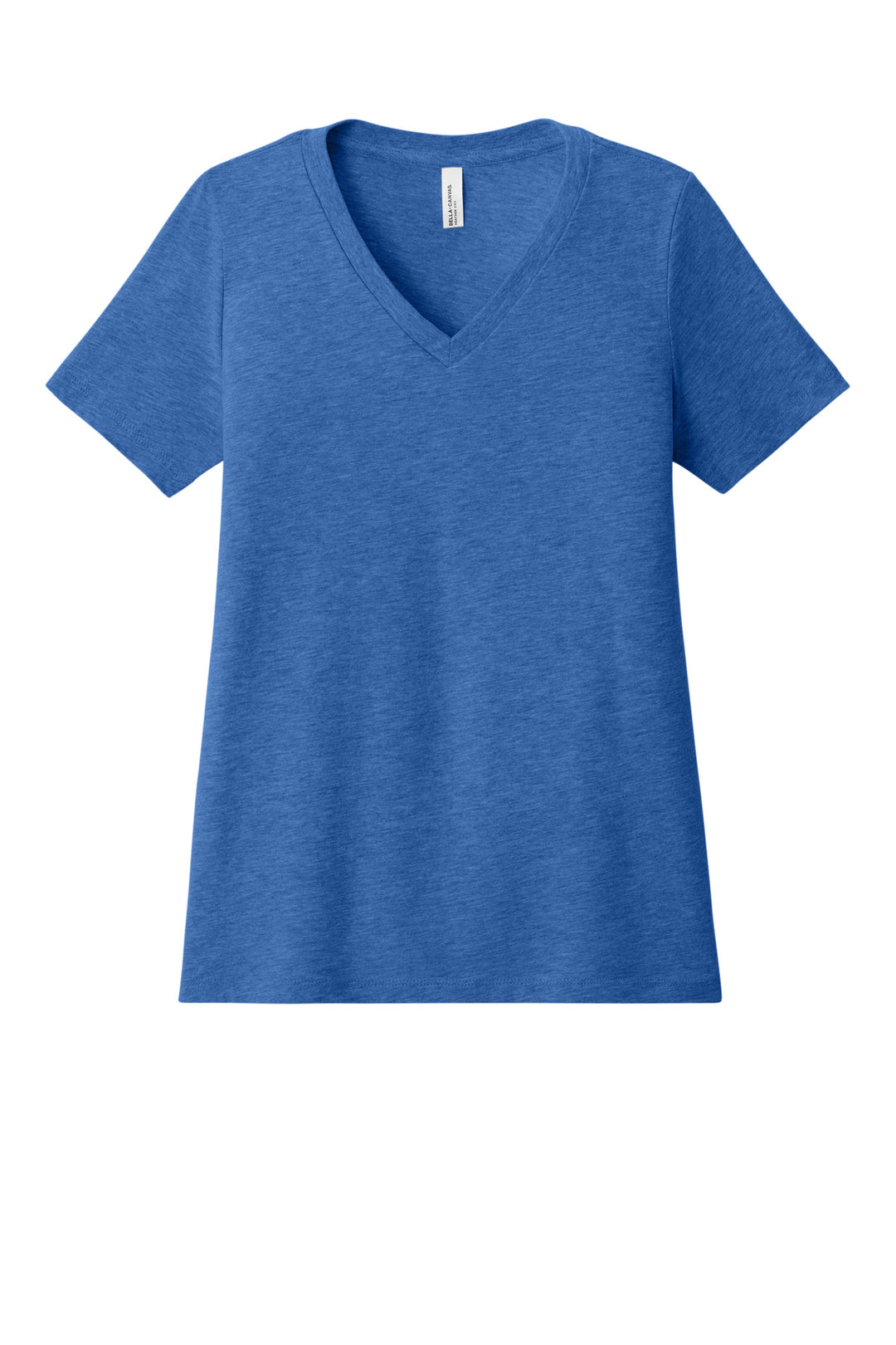 Front View of HthrTRRoy BELLA+CANVAS Women's Relaxed Heather CVC V-Neck Tee BC6405CVC