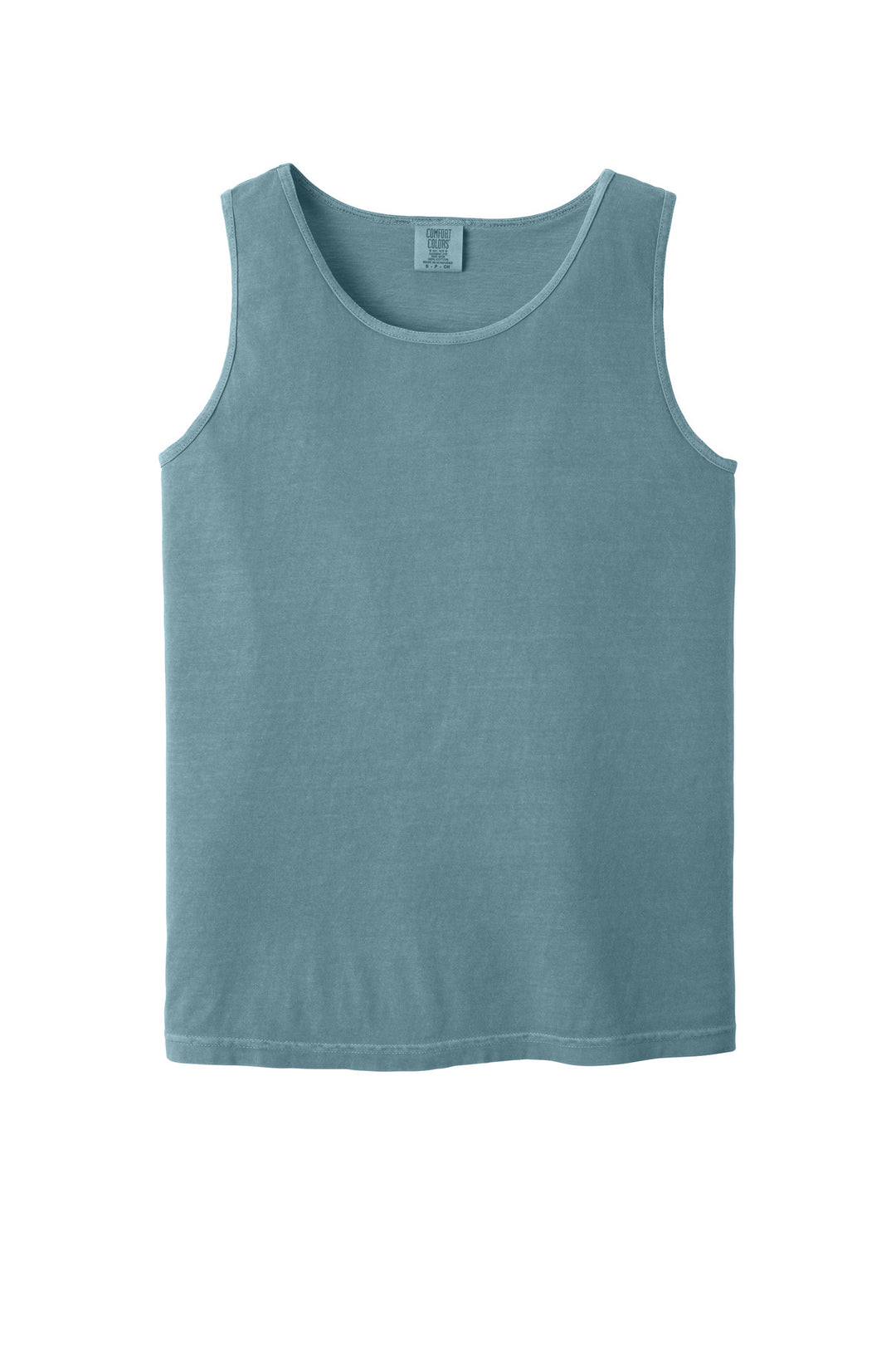 Front View of IceBlue COMFORT COLORS Heavyweight Ring Spun Tank Top. 9360