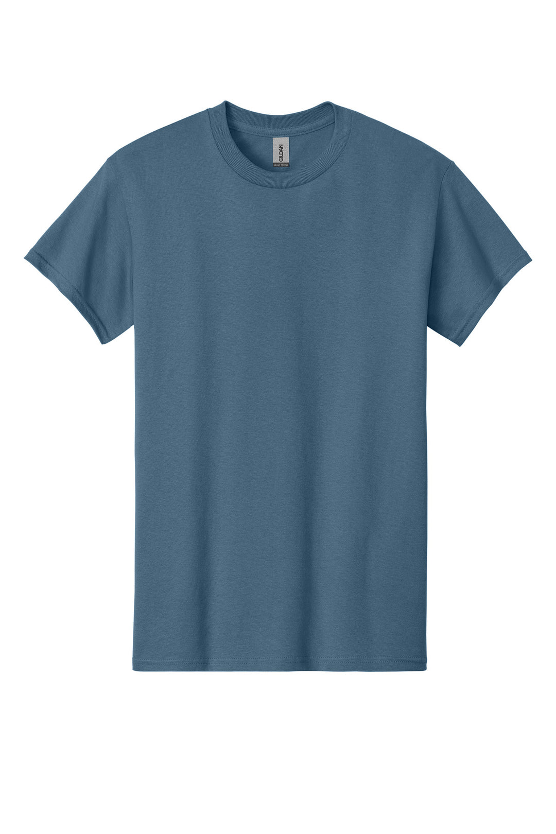 Front View of Indigo Blue Gildan - Heavy Cotton 100% Cotton T-Shirt. 5000