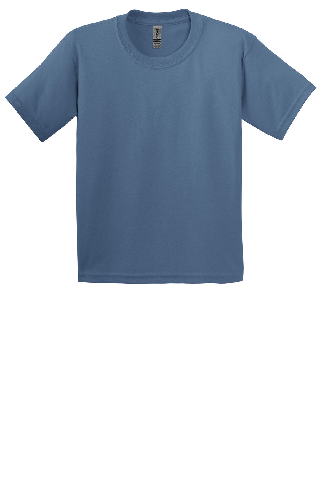 Front View of Indigo Blue Gildan - Youth Ultra Cotton 100% US Cotton T-Shirt. 2000B
