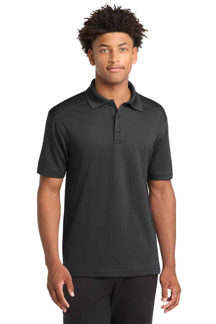 Front View of Iron Grey Sport-Tek PosiCharge Micro-Mesh Polo. ST680