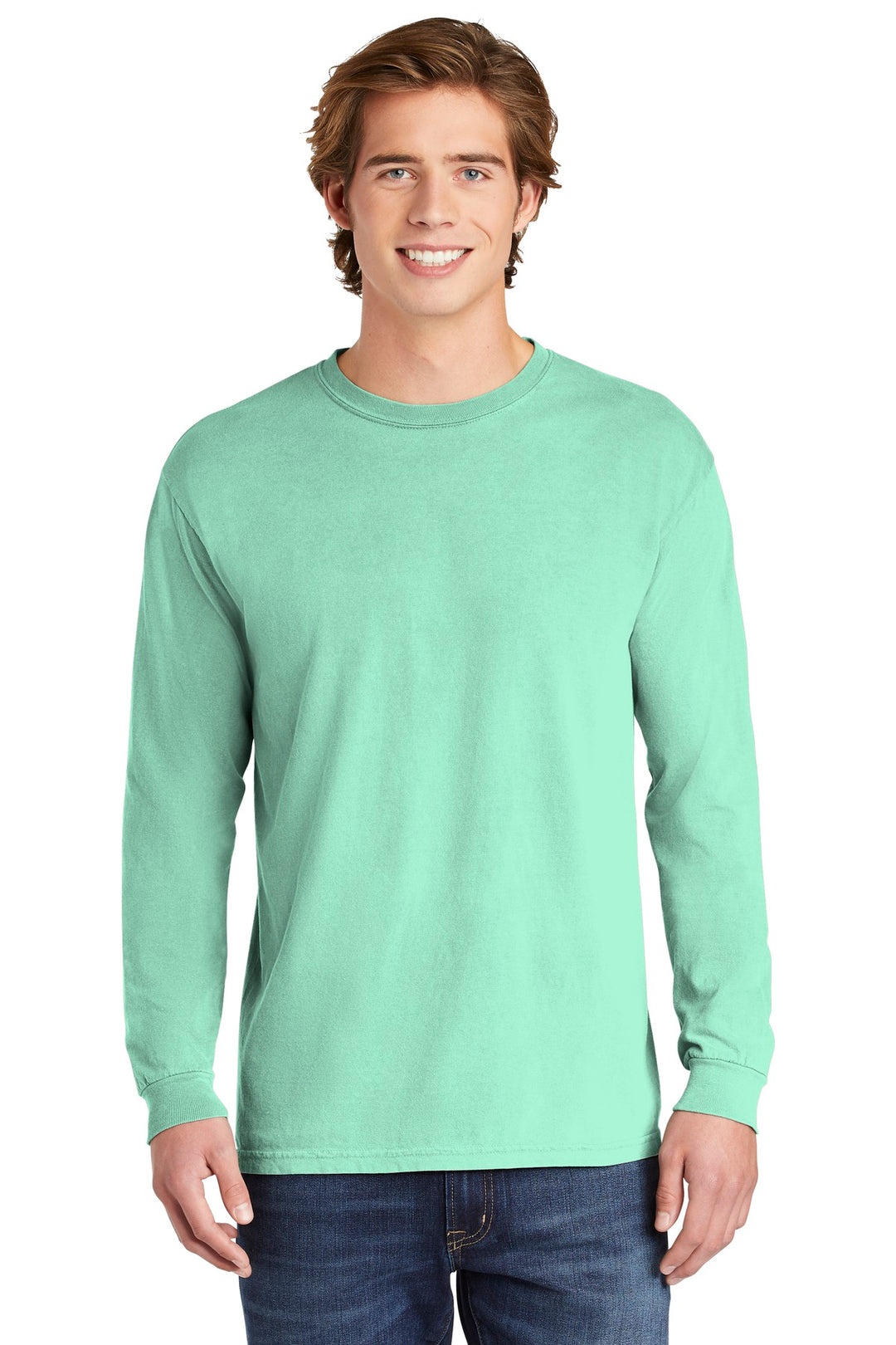 Front View of Island Reef COMFORT COLORS Heavyweight Ring Spun Long Sleeve Tee. 6014