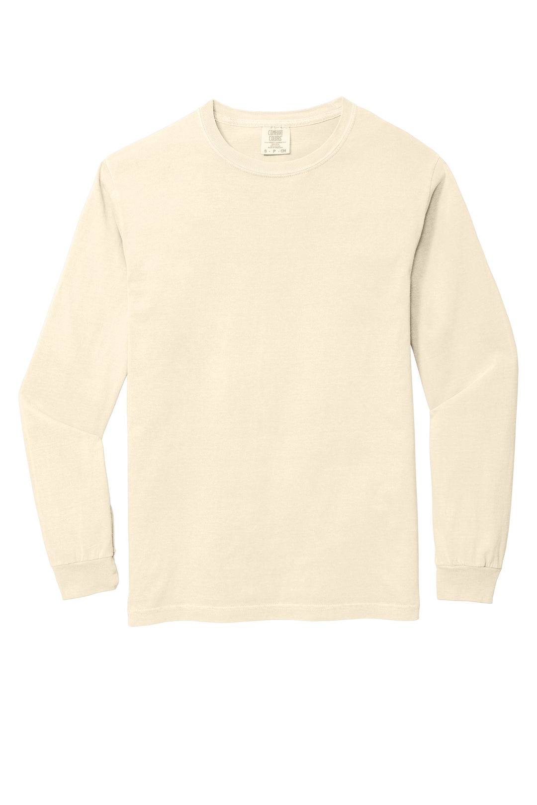Front View of Ivory COMFORT COLORS Heavyweight Ring Spun Long Sleeve Tee. 6014