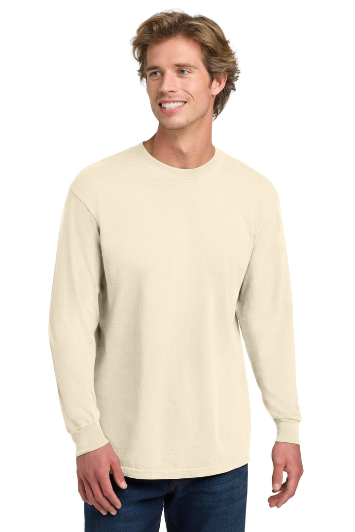 Front View of Ivory COMFORT COLORS Heavyweight Ring Spun Long Sleeve Tee. 6014