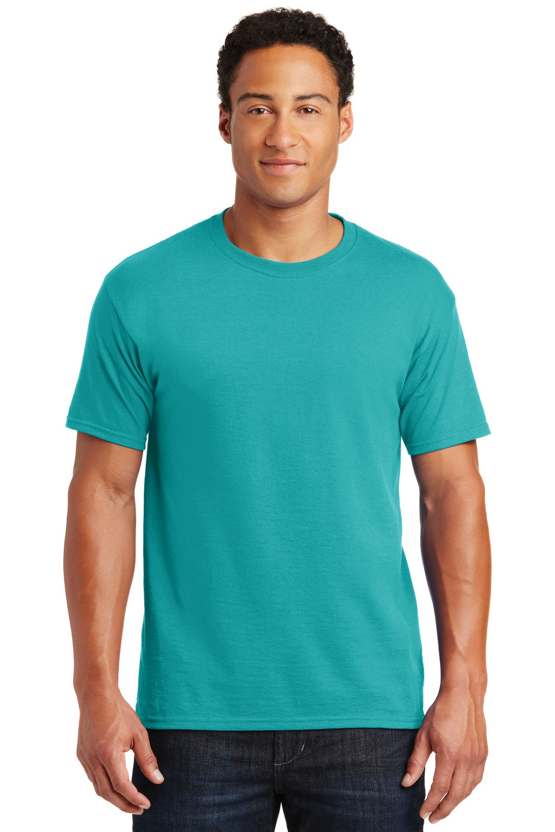 Front View of Jade Jerzees - Dri-Power 50/50 Cotton/Poly T-Shirt. 29M