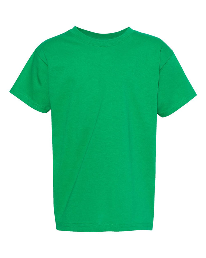 Front View of Kelly Green Essential-T Youth T-Shirt - 5480