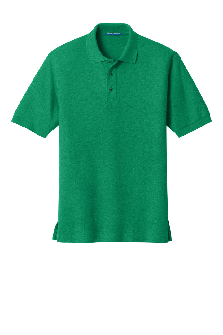 Front View of Kelly Green Port Authority Silk Touch Polo K500