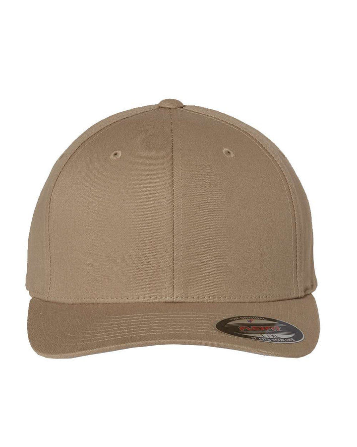Front View of Khaki V-Flexfit® Cotton Twill Cap - 5001