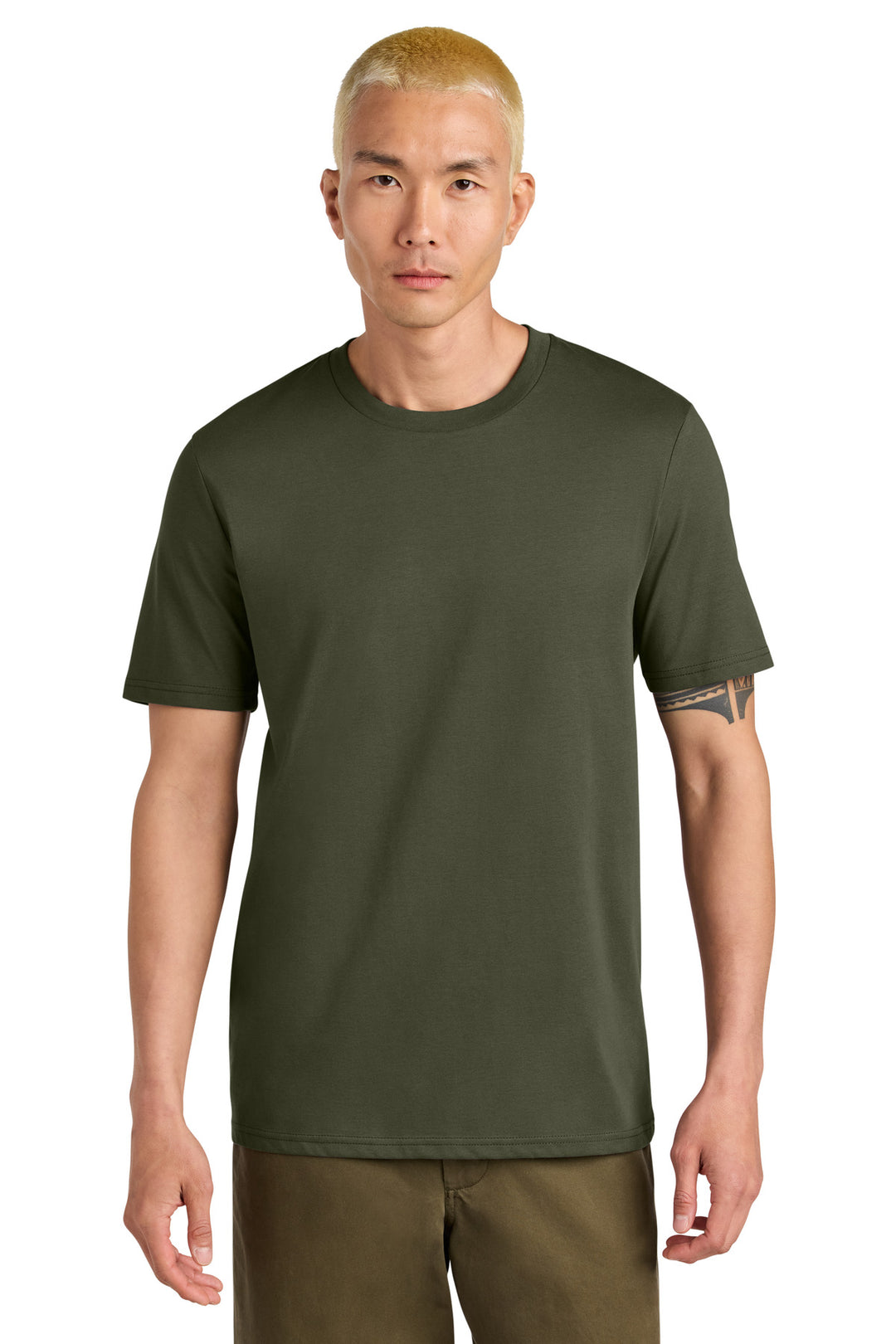 Front View of KhakiGreen Stanley/Stella Unisex Creator 2.0 Tee SXU001