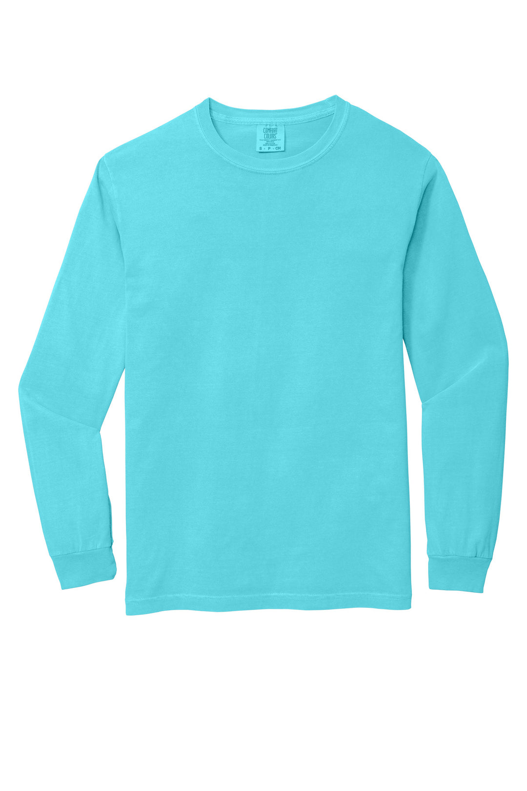 Front View of Lagoon COMFORT COLORS Heavyweight Ring Spun Long Sleeve Tee. 6014