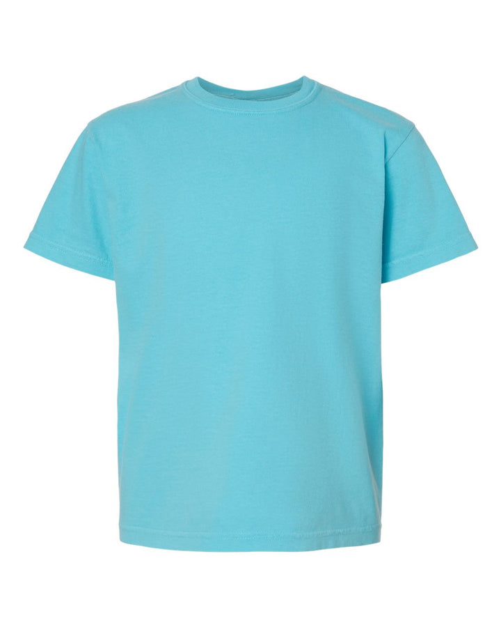Front View of Lagoon Garment-Dyed Youth Heavyweight T-Shirt - 9018
