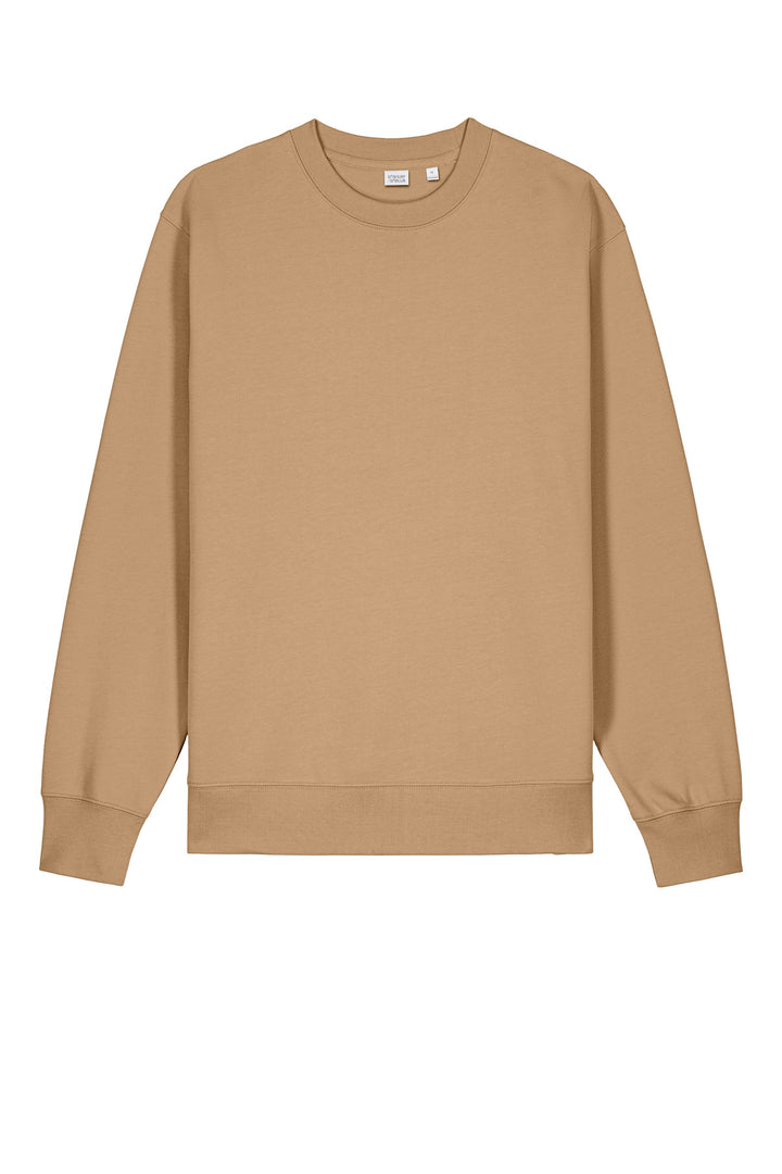Front View of Latte Stanley/Stella Unisex Changer 2.0 Crewneck Sweatshirt SXU004