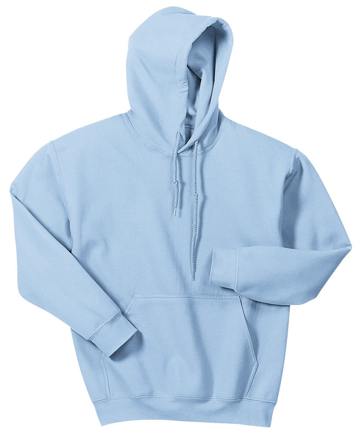 Front View of Light Blue Gildan - Heavy Blend Hooded Sweatshirt. 18500