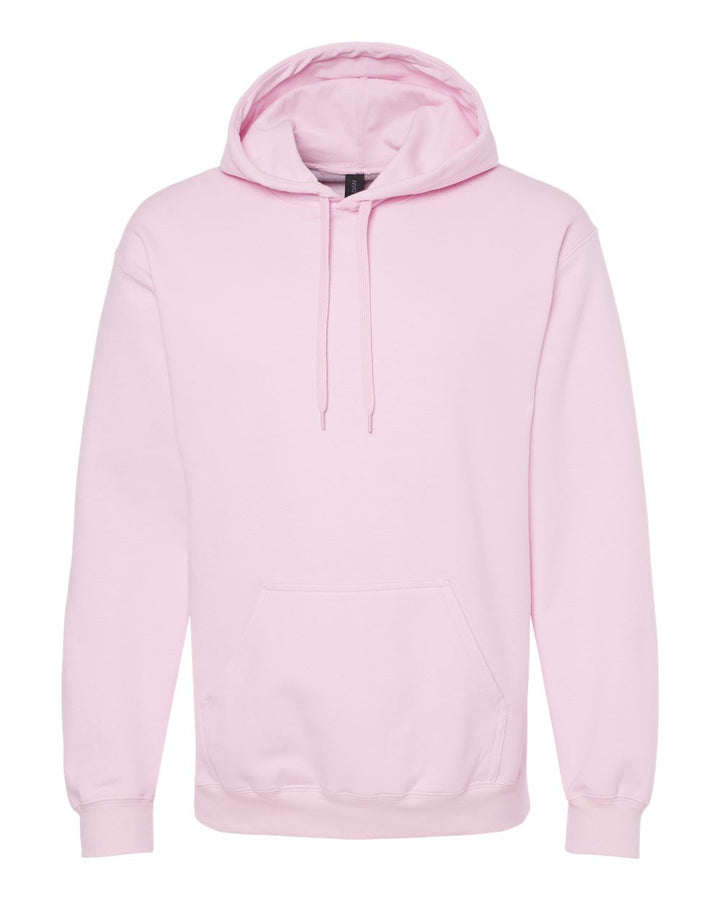 Front View of Light Pink Softstyle® Midweight Hooded Sweatshirt - SF500