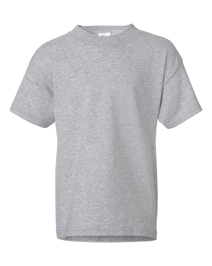 Front View of Light Steel Essential-T Youth T-Shirt - 5480