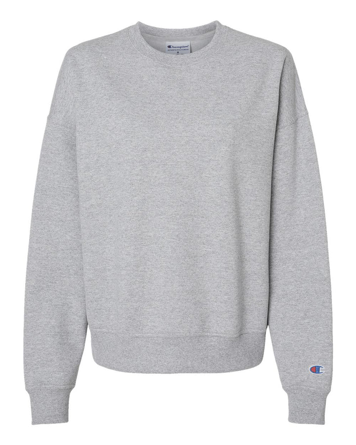 Front View of Light Steel Powerblend® Women's Crewneck Sweatshirt - S650