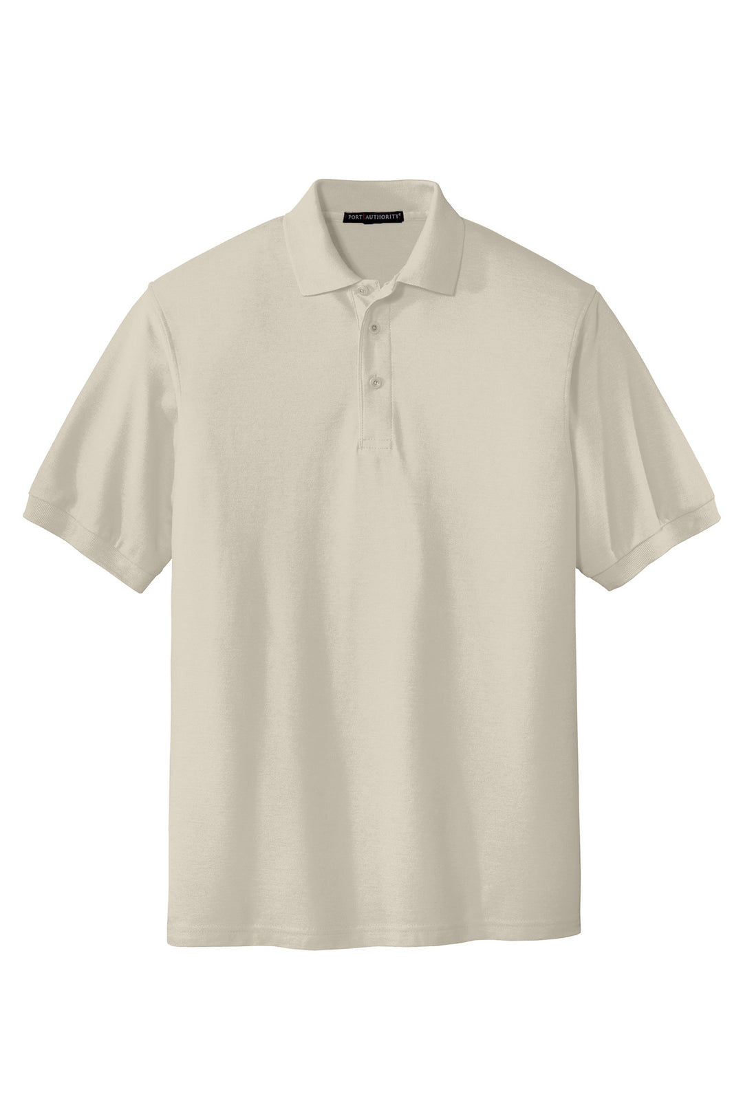 Front View of Light Stone Port Authority Silk Touch Polo K500