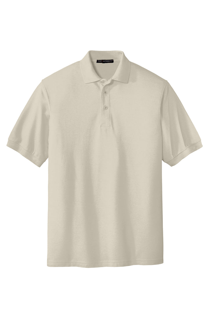 Front View of Light Stone Port Authority Silk Touch Polo K500