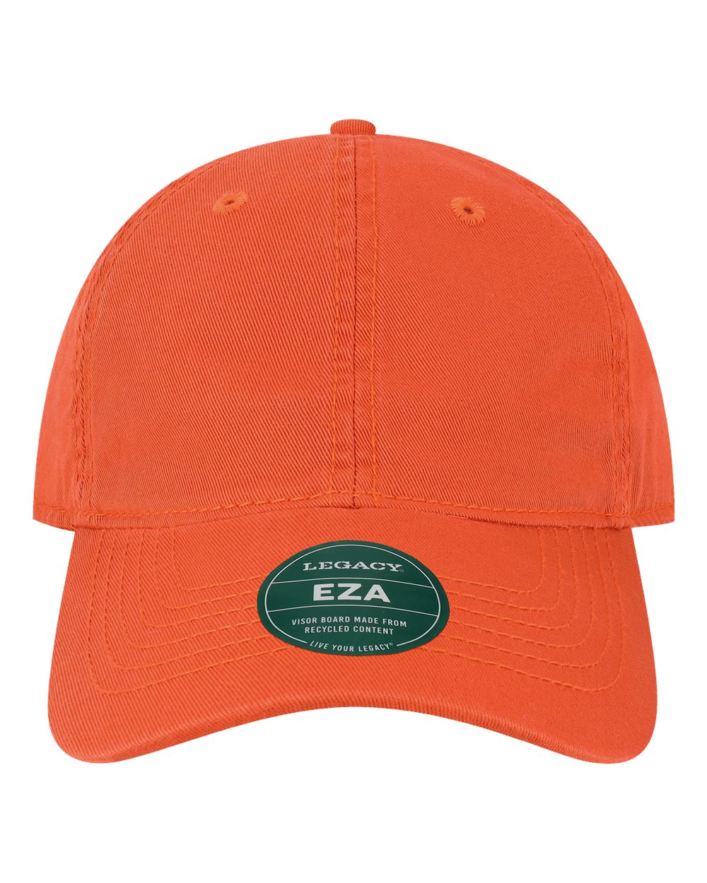 Front View of Mandarin Orange Relaxed Twill Dad Hat - EZA